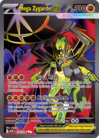 Mega Zygarde ex 104/88 Pokemon card