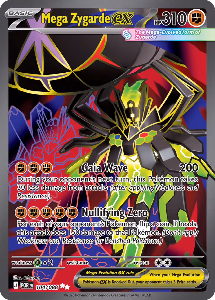 Mega Zygarde ex 104/88 Pokemon card