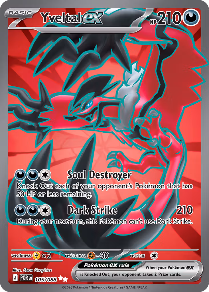 Yveltal ex 105/88 Pokemon card