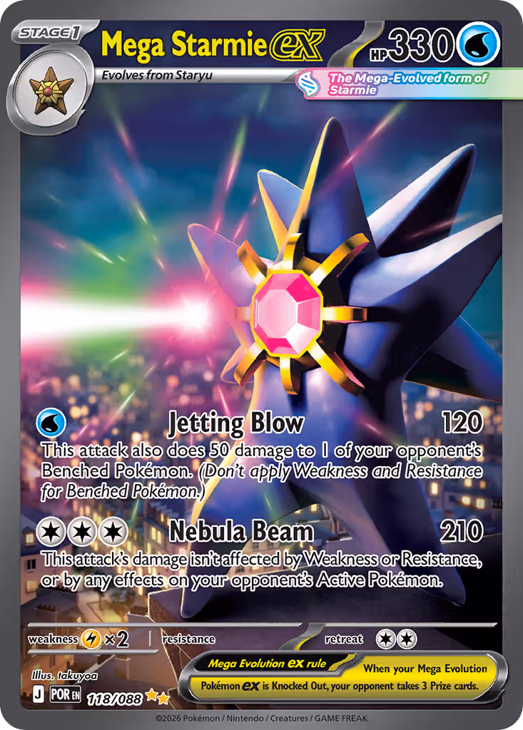 Mega Starmie ex 118/88 Pokemon card