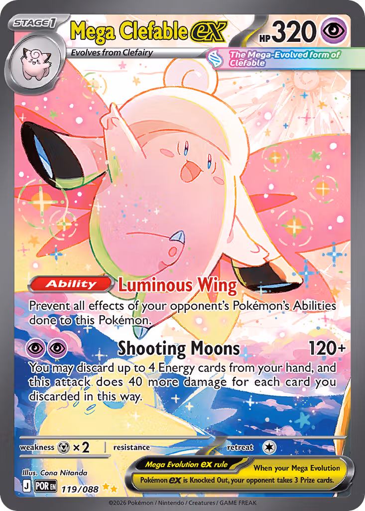 Mega Clefable ex 119/88 Pokemon card