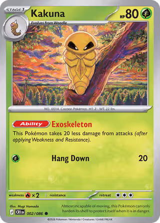 Kakuna 2/86 Pokemon card