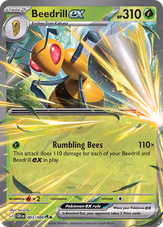 Beedrill ex 3/86 Pokemon card