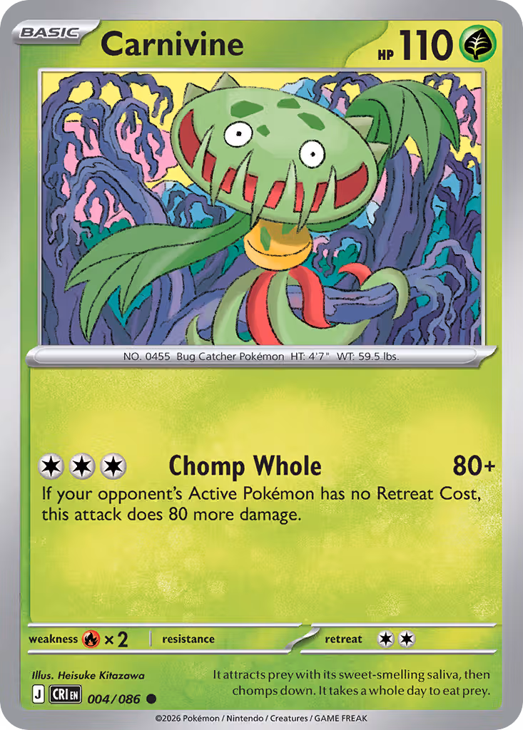 Carnivine 4/86 Pokemon card