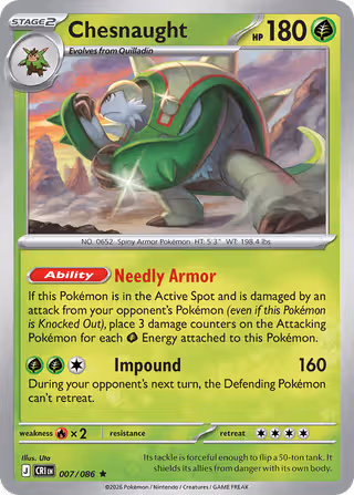 Chesnaught 7/86 Pokemon card