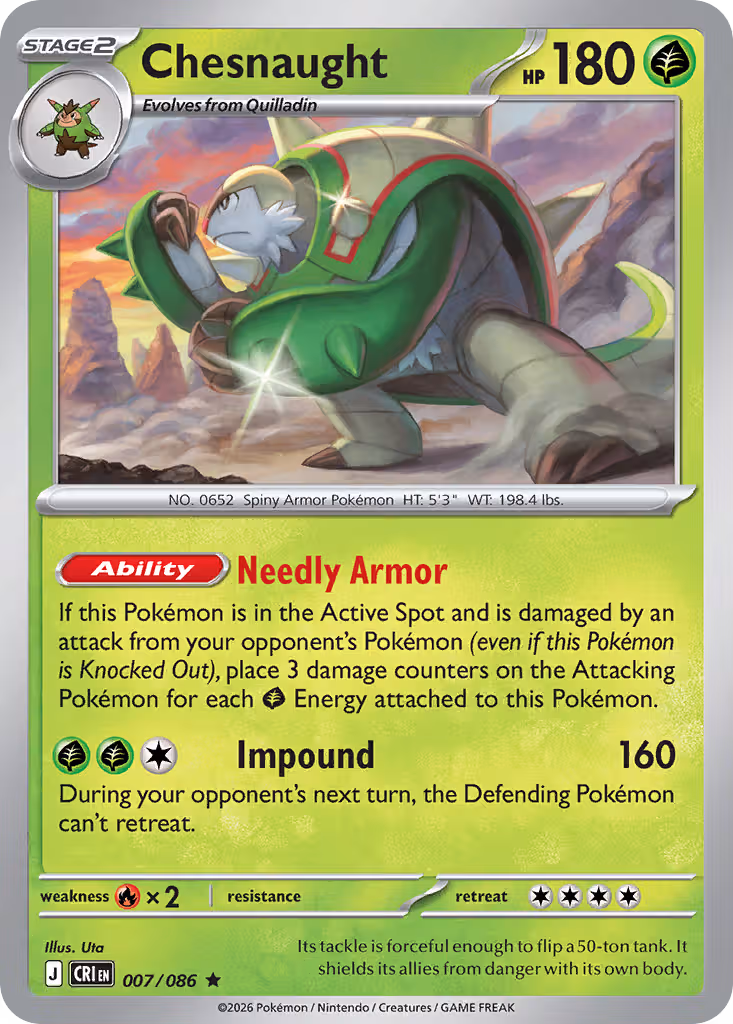 Chesnaught 7/86 Pokemon card