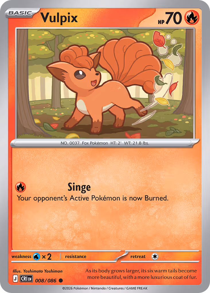 Vulpix 8/86 Pokemon card