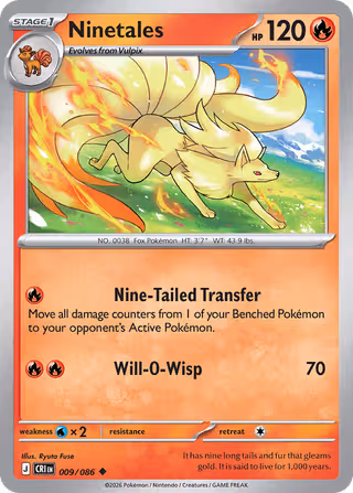 Ninetales 9/86 Pokemon card