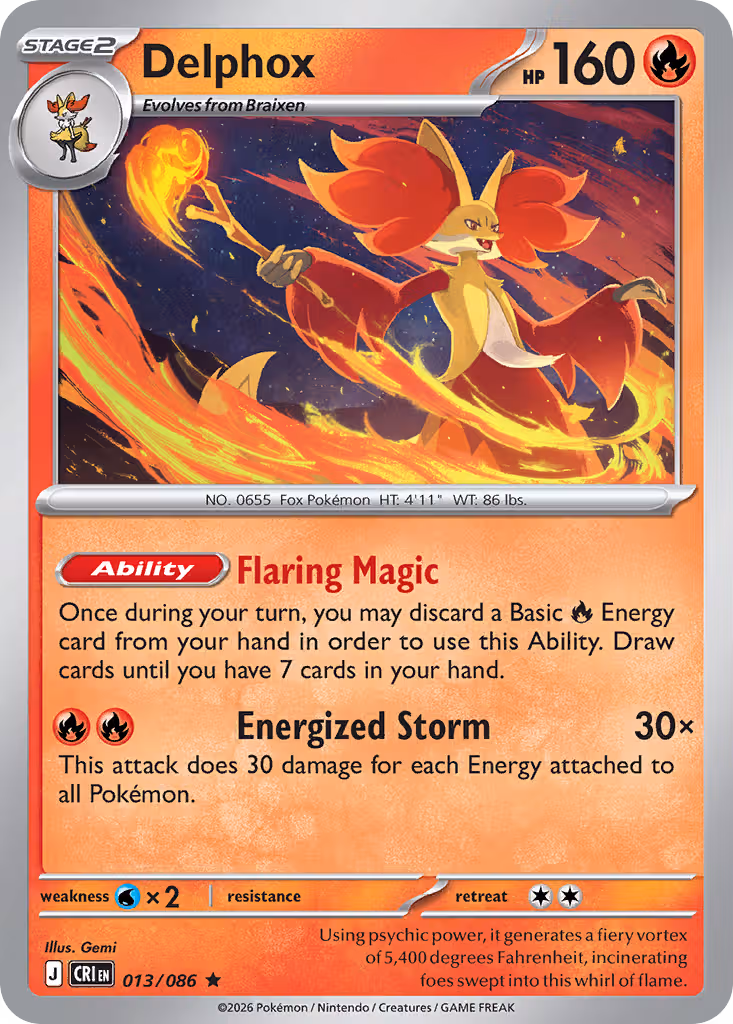Delphox 13/86 Pokemon card