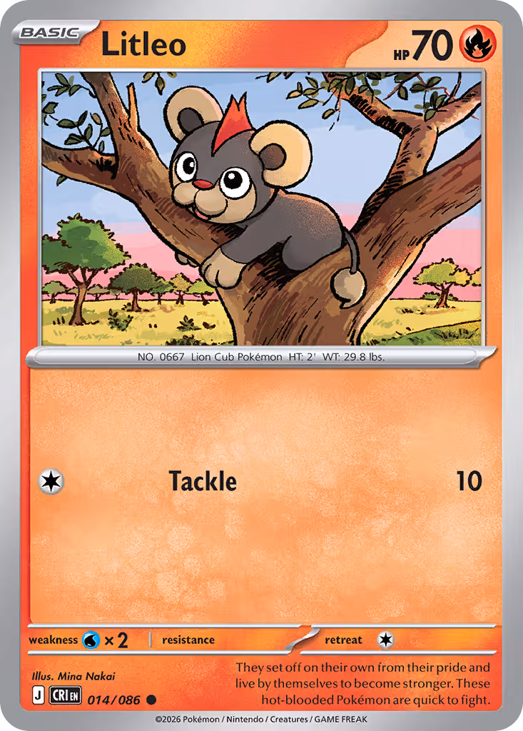 Litleo 14/86 Pokemon card