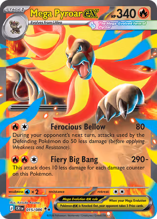 Mega Pyroar ex 15/86 Pokemon card
