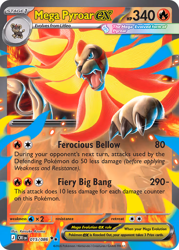 Mega Pyroar ex 15/86 Pokemon card