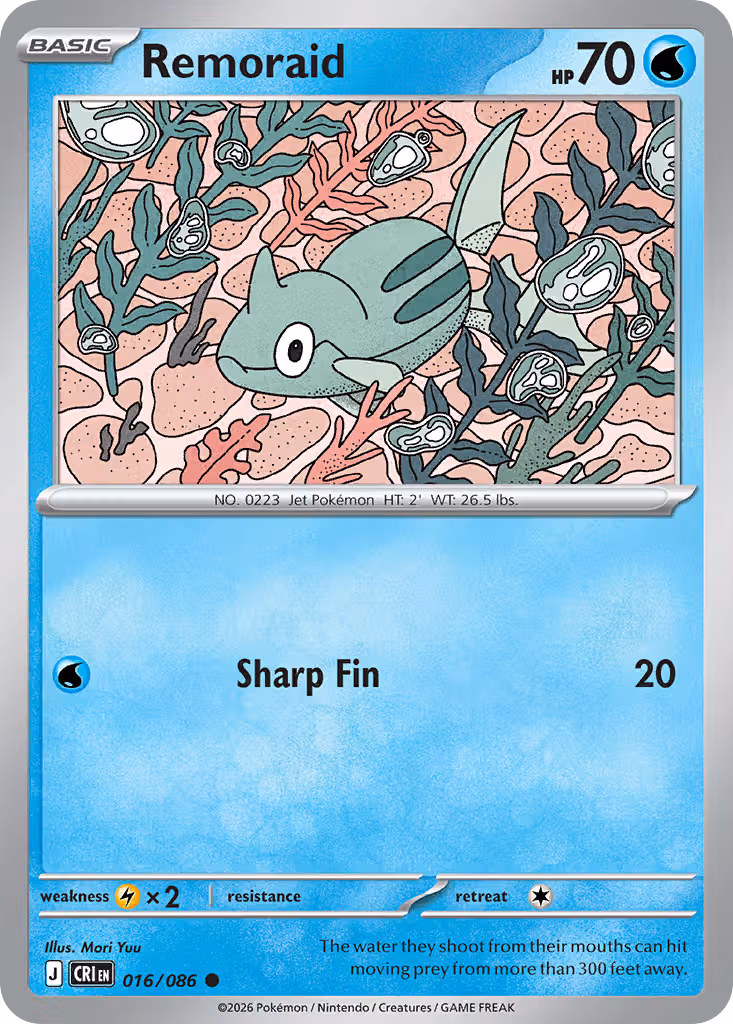 Remoraid 16/86 Pokemon card