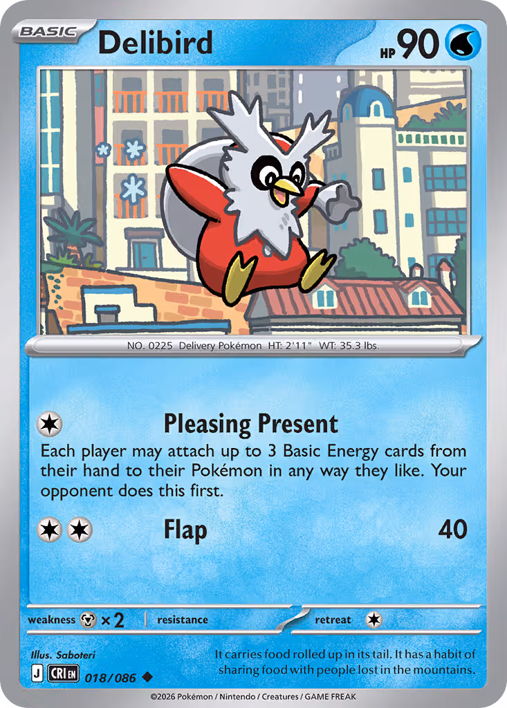 Delibird 18/86 Pokemon card