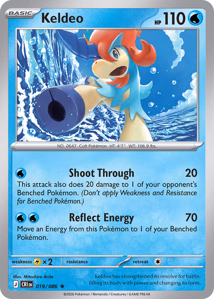 Keldeo 19/86 Pokemon card