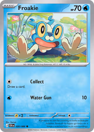 Froakie 20/86 Pokemon card