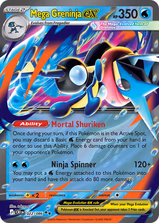 Mega Greninja ex 22/86 Pokemon card
