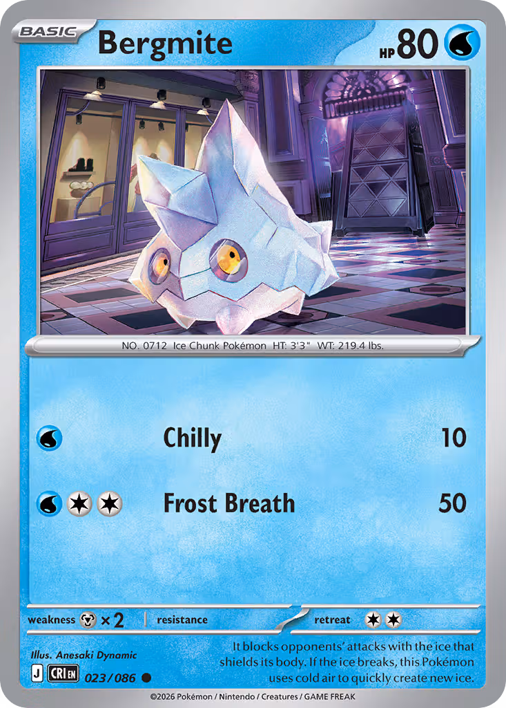 Bergmite 23/86 Pokemon card