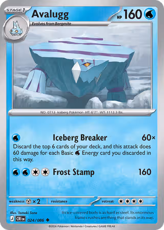 Avalugg 24/86 Pokemon card