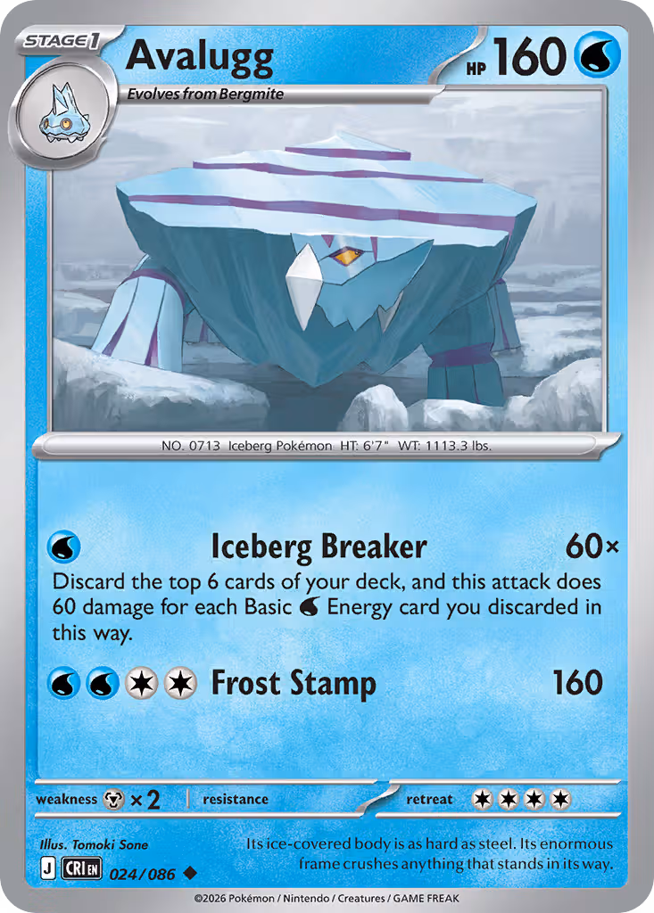 Avalugg 24/86 Pokemon card