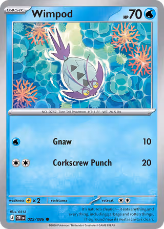 Wimpod 25/86 Pokemon card