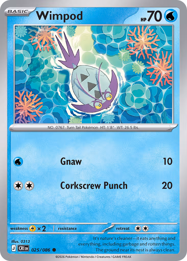 Wimpod 25/86 Pokemon card