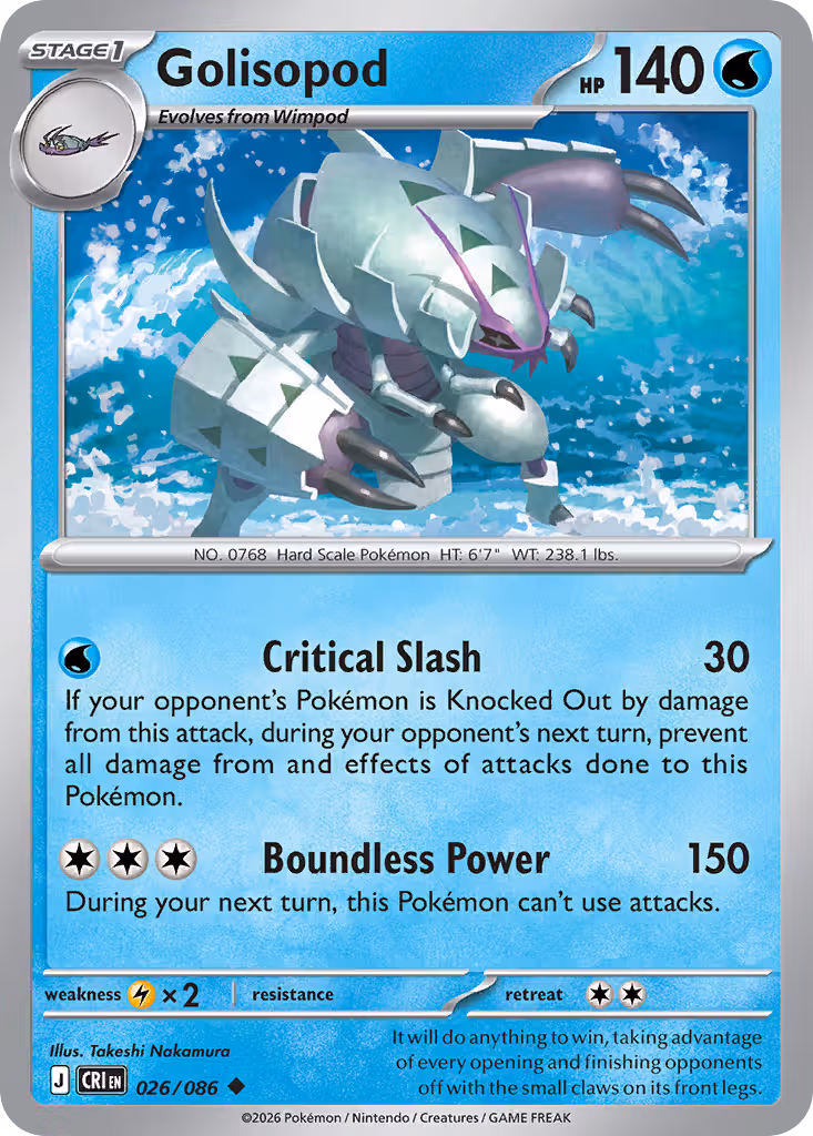 Golisopod 26/86 Pokemon card
