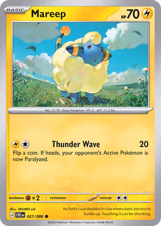 Mareep 27/86 Pokemon card