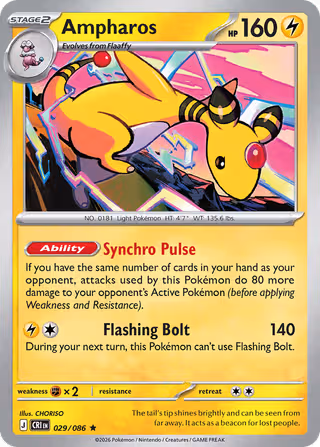 Ampharos 29/86 Pokemon card