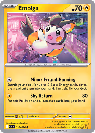 Emolga 30/86 Pokemon card