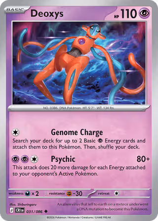 Deoxys 31/86 Pokemon card