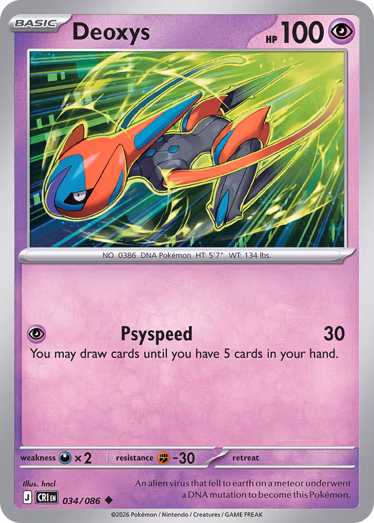 Deoxys 34/86 Pokemon card