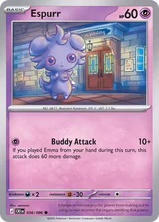 Espurr 36/86 Pokemon card