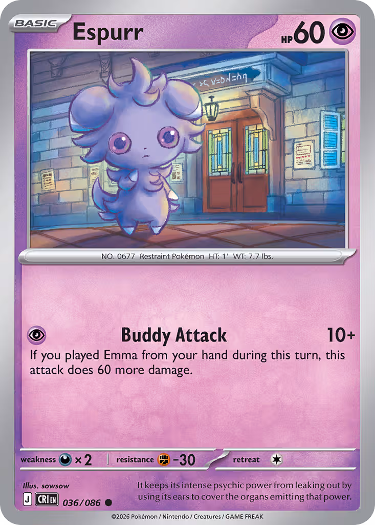 Espurr 36/86 Pokemon card