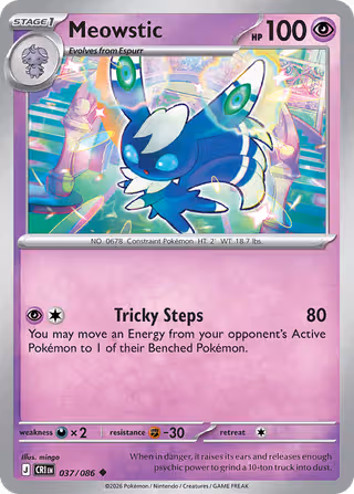 Meowstic 37/86 Pokemon card