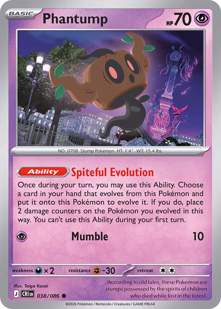 Phantump 38/86 Pokemon card