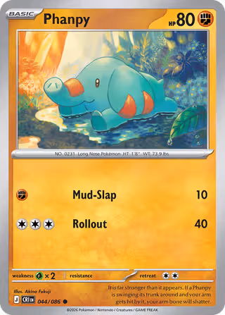 Phanpy 44/86 Pokemon card