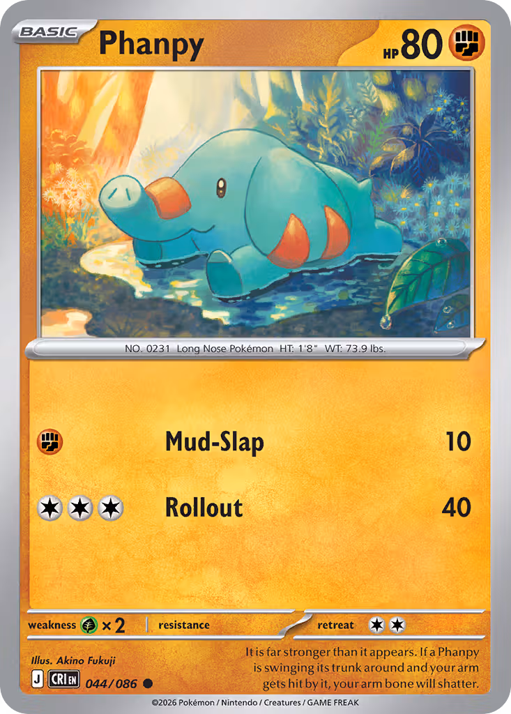 Phanpy 44/86 Pokemon card