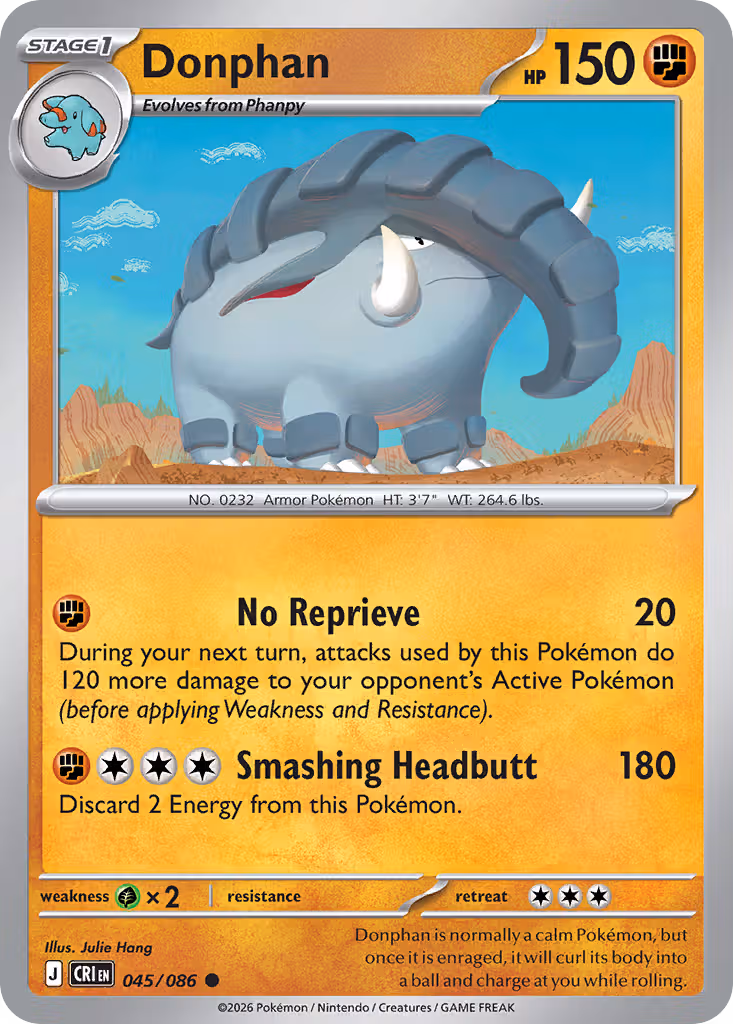 Donphan 45/86 Pokemon card