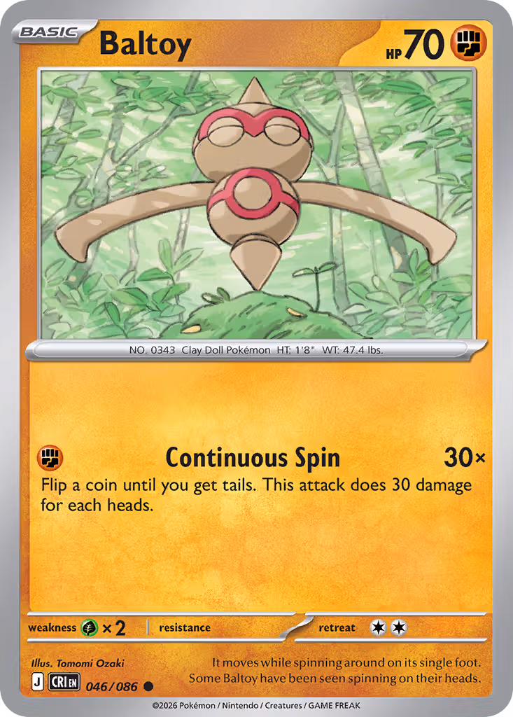 Baltoy 46/86 Pokemon card