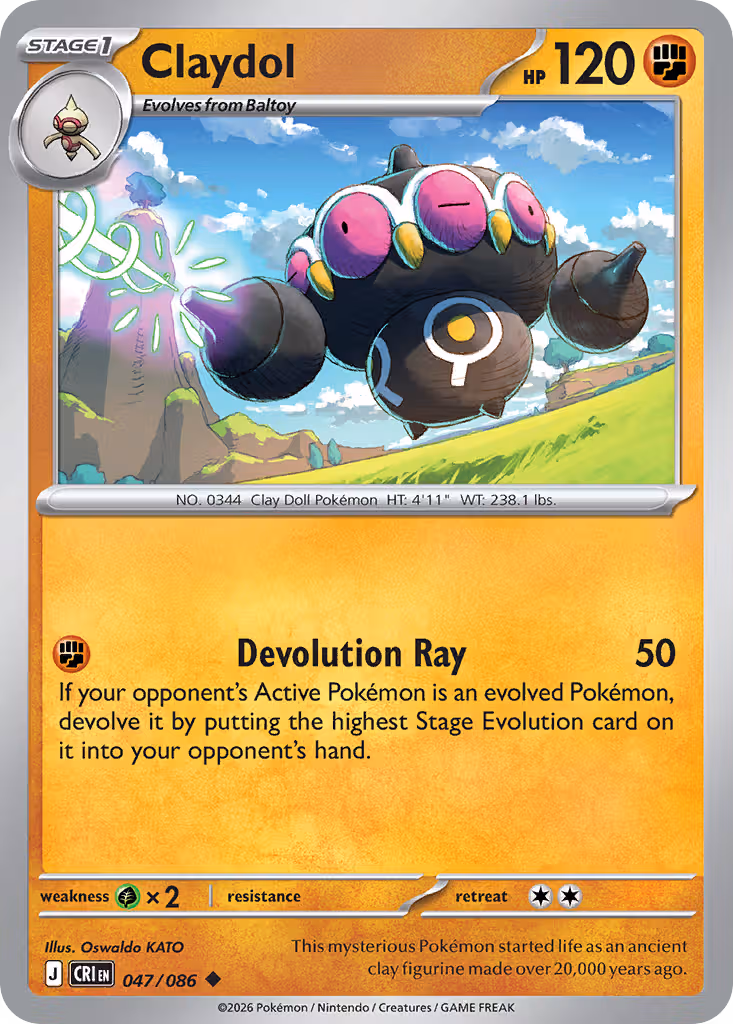 Claydol 47/86 Pokemon card