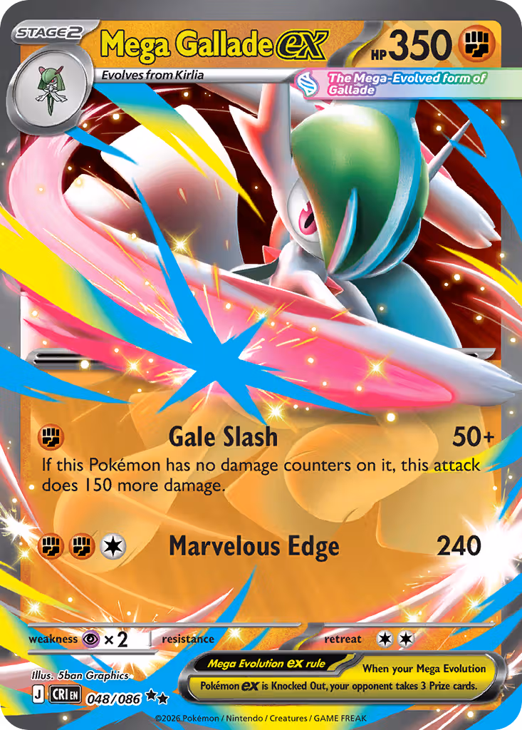 Mega Gallade ex 48/86 Pokemon card
