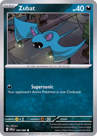 Zubat 49/86 Pokemon card