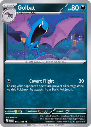 Golbat 50/86 Pokemon card