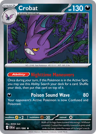 Crobat 51/86 Pokemon card