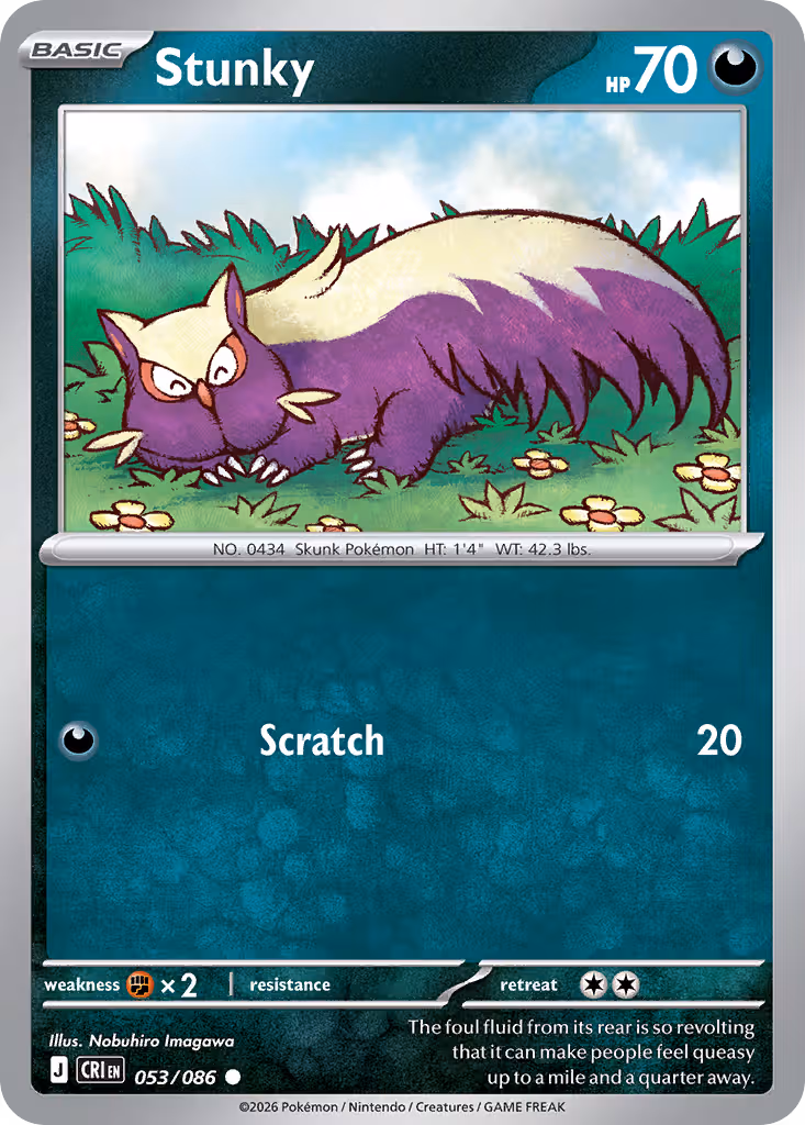 Stunky 53/86 Pokemon card