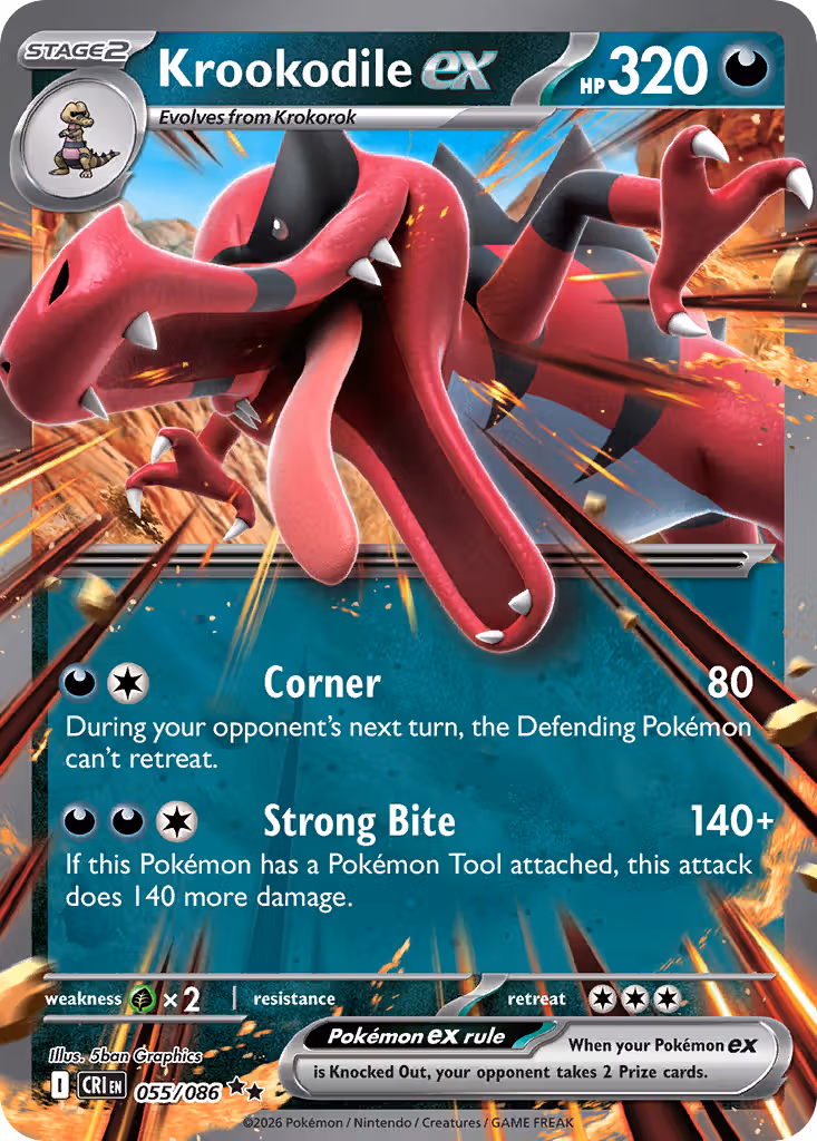 Krookodile ex 55/86 Pokemon card