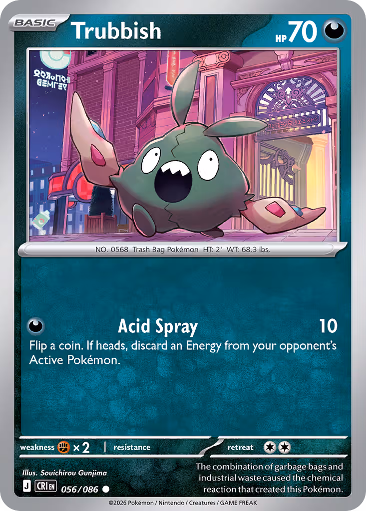 Trubbish 56/86 Pokemon card