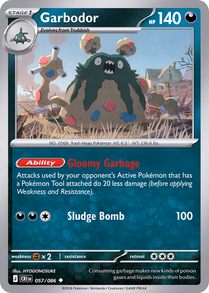 Garbodor 57/86 Pokemon card
