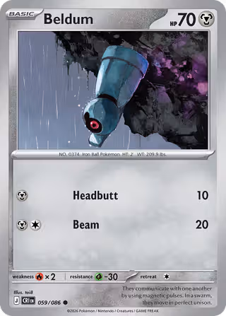 Beldum 59/86 Pokemon card